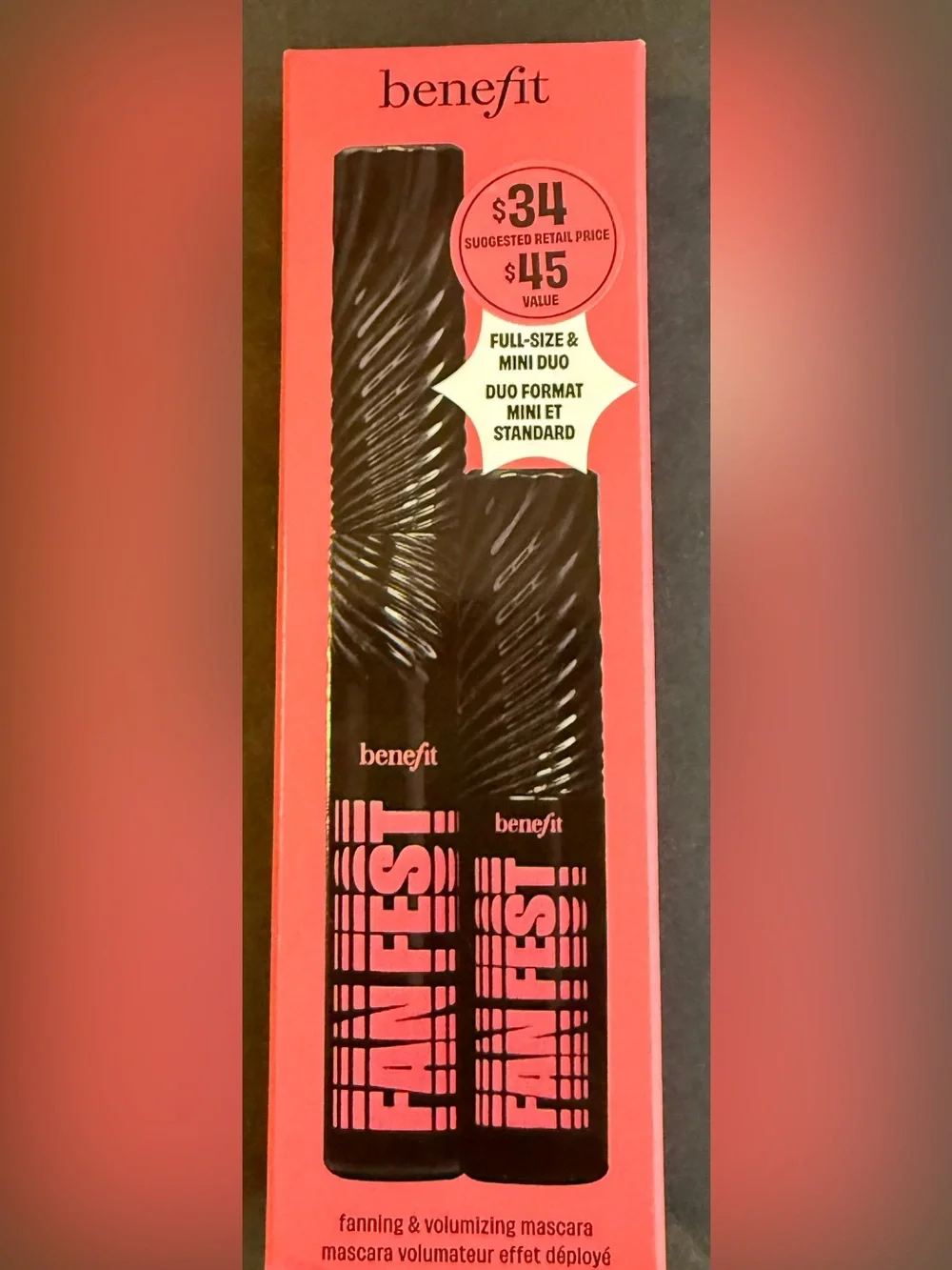 Benefit Fan Fest Mascara Duo Set Full-Size & Mini Hyper Black New